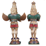 Pure Brass Hanuman Garuda Meenakari Pair 22" Divine Duo | Jaipurio